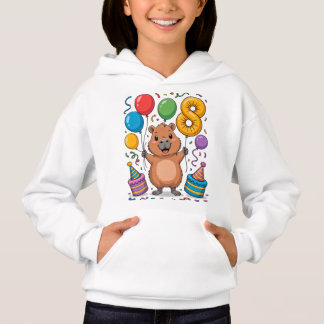 Capybara Shirt for Girls 8 Birthday Celebration