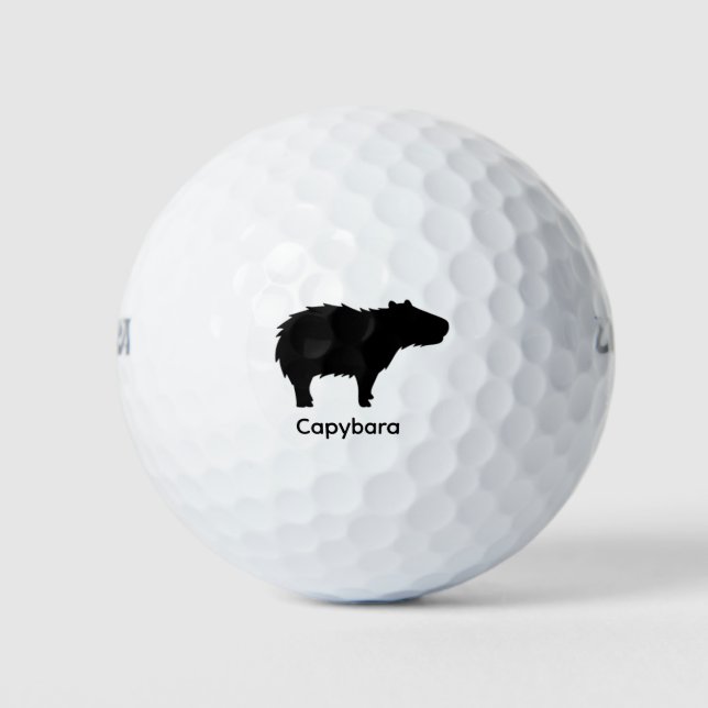 Capybara Silhouette - Schwarzes Tier Golfball (Vorderseite)