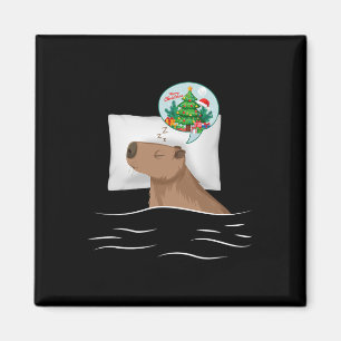 Capybara Sleep Night Xmas Weihnachtstraum Weihnach Magnet