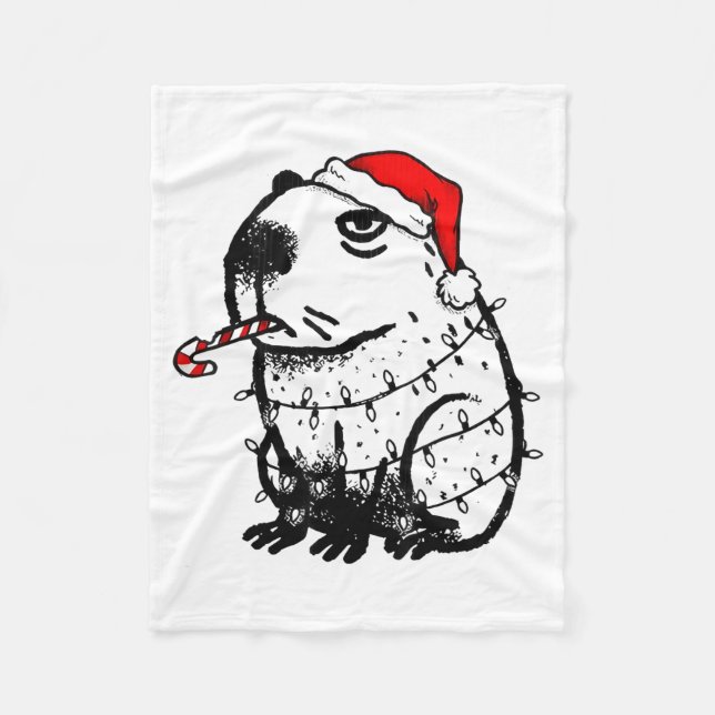 Capybara Smoking Christmas Ugly Cigarette Gen Z  Fleecedecke (Vorderseite)
