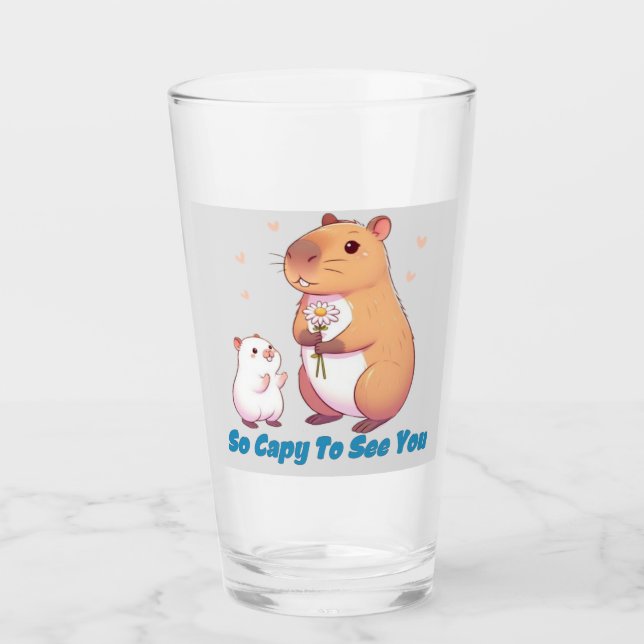 Capybara - So Capy dich zu sehen Glas (Vorderseite)