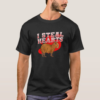 Capybara South American Rodent Mammal I Steal Hea T-Shirt