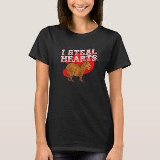 Capybara South American Rodent Mammal I Steal Hea T-Shirt