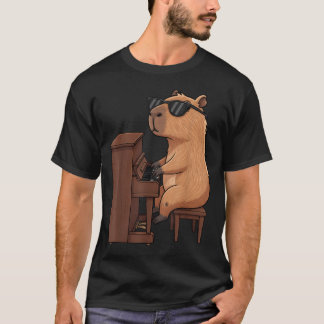 Capybara spielt Klavier Musiker Süße Mädchen T-Shirt