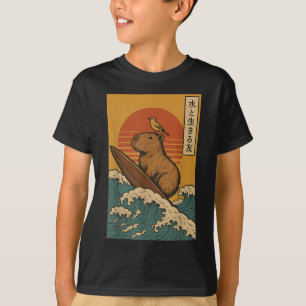 Capybara Surfing Japanisch T-Shirt