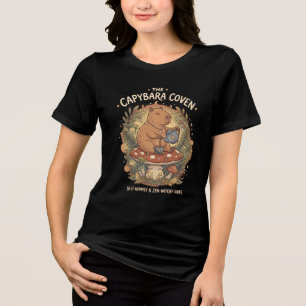 Capybara-Teeparty-Shirt Pilz Zen Hexen-Tee Tri-Blend Shirt