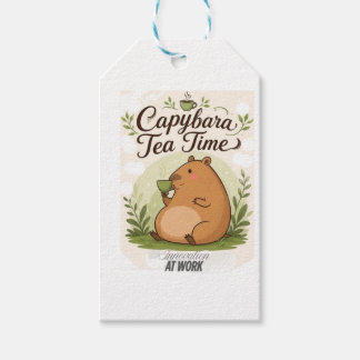Capybara-Teestunde | Süße Capybara trinkt Tee Spaß Geschenkanhänger