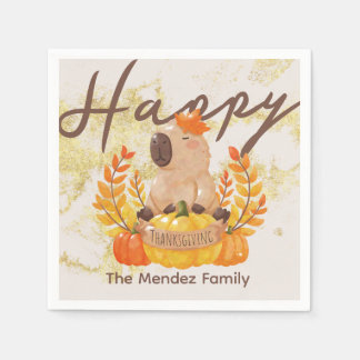 Capybara Thanksgiving-Familienessen Truthahn Serviette
