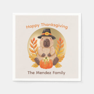 Capybara Thanksgiving-Familienessen Truthahn Serviette