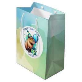  Capybara Themed Boy's Birthday Party Personalized Mittlere Geschenktüte