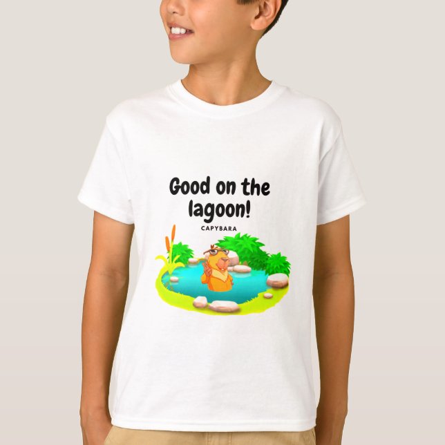 Capybara themed T-shirt with fun message. (Devant)