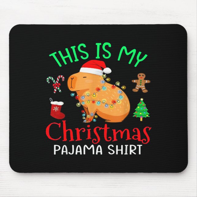 Capybara This Is My Christmas Pajama Capy Santa Me Mousepad (Vorne)