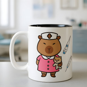 Capybara-Tierarzthelferin-Tasse Süße veterinärme Zweifarbige Tasse