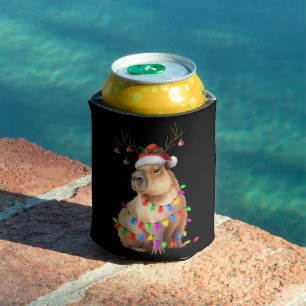 Capybara Tierliebhaber Weihnachtslichter Cappy Wei Dosenkühler
