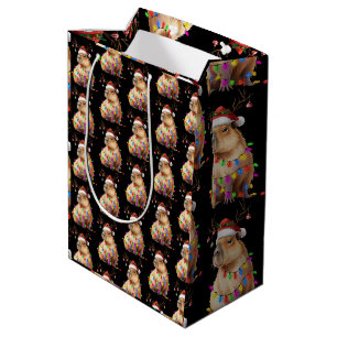 Capybara-Tierliebhaber Weihnachtslichter Cappy Xma Mittlere Geschenktüte