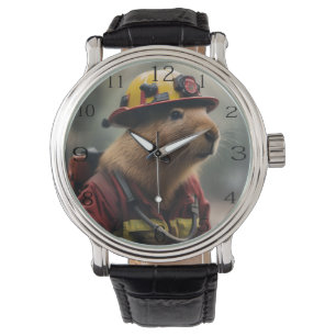 "Capybara to Rescue: Feuerwehrmann Außerordentlich Armbanduhr