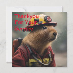 "Capybara to Rescue: Feuerwehrmann Außerordentlich Dankeskarte