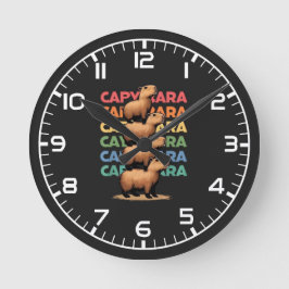Capybara Tower Runde Wanduhr