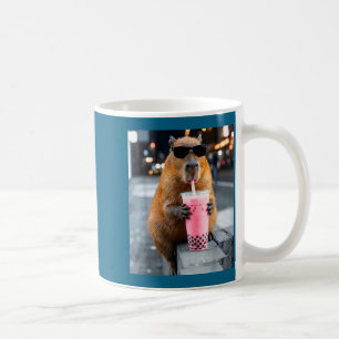 Capybara trinkt eisgekühlten Boba-Tee lustiges Tie Kaffeetasse