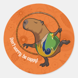 Capybara-Turnerin Turnkunst Fan Süßes Tier Kunst Runder Aufkleber