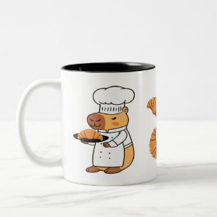Capybara und Croissant Tasse Niedlicher Frühstüc
