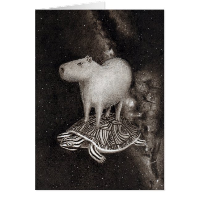 Capybara- und Dosenschildkrötefliegen durch das (Vorne)