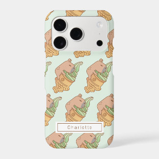 Capybara und Matcha-Taiyaki-Eiscreme-Muster