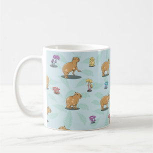 Capybara und Pilzmuster Kaffeetasse