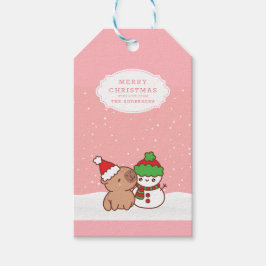 Capybara und Snowman Niedlich Weihnachten Geschenkanhänger