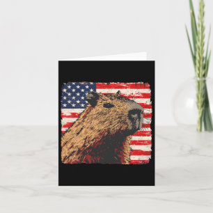 Capybara Usa Flag 4. Juli Liebhaber Karte