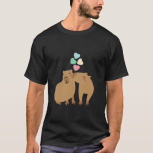 Capybara Valentine's Day Niedlich Hearts Romantisc T-Shirt