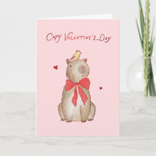 Capybara Valentinstag Süßes Paar Valentinskarte Karte