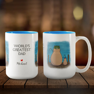 Capybara Vater und Sohn Personalisiert Zweifarbige Tasse