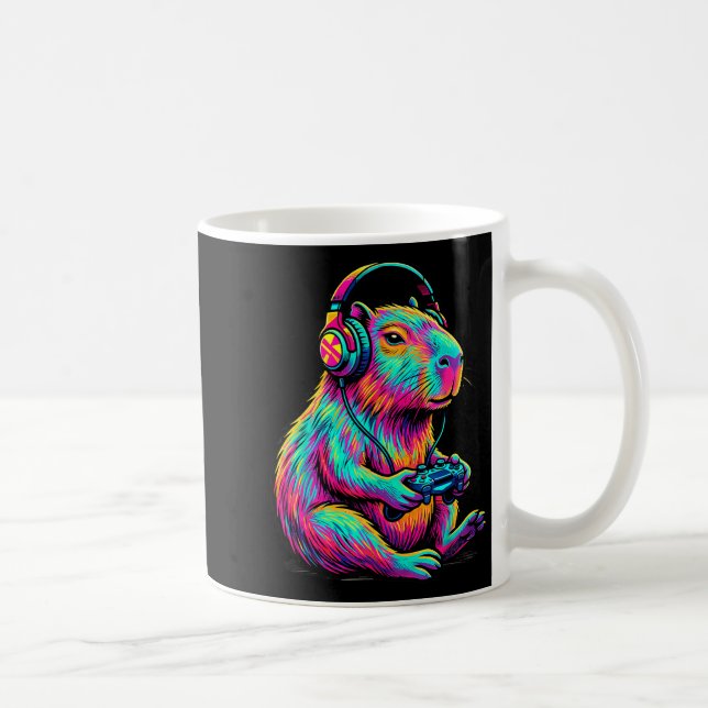 Capybara Video Games Gamer Funny Gaming Graphic Ki Kaffeetasse (Rechts)