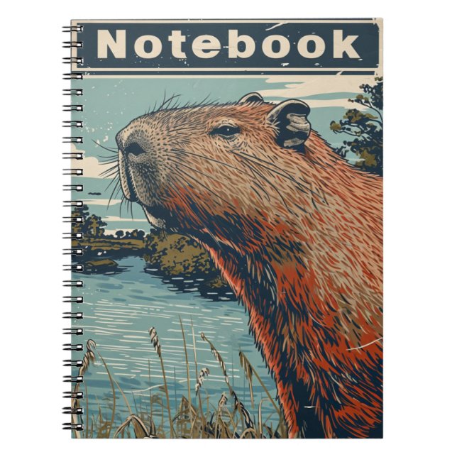 Capybara Vintag Notizblock (Vorderseite)