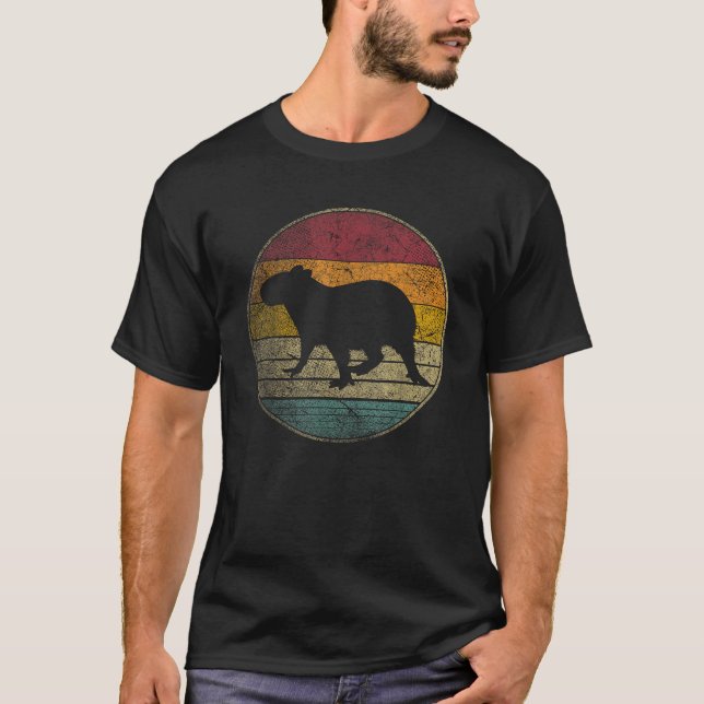 Capybara Vintage Distressed Retro Style Silhouette T-Shirt (Vorderseite)