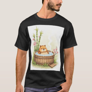 Capybara-Warmwasserwanne-Entspannung-Aquarell-Aufk T-Shirt