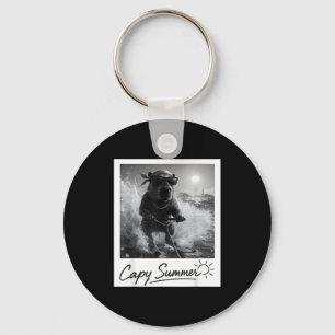 Capybara Wasserski fahren Sommer lustiges Meme Schlüsselanhänger