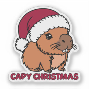 Capybara Weihnachten Aufkleber