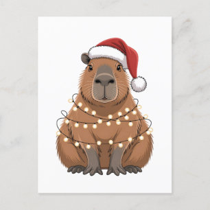 Capybara Weihnachten Matching lustiger Santa Einladungspostkarte