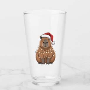 Capybara Weihnachten Matching Lustiger Santa Glas