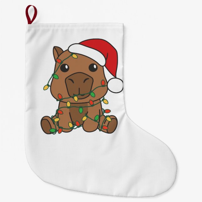 Capybara Weihnachten Winter Tiere Urlaub Großer Weihnachtsstrumpf (Vorderseite)