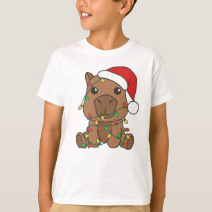 Capybara Weihnachten Winter Tiere Urlaub T-Shirt