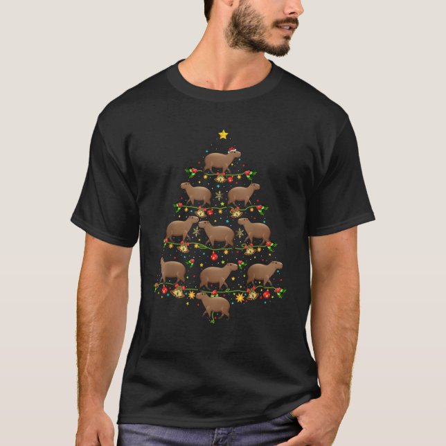 Capybara Weihnachtsbaum Geschenk Funny Christmas C T-Shirt (Vorderseite)