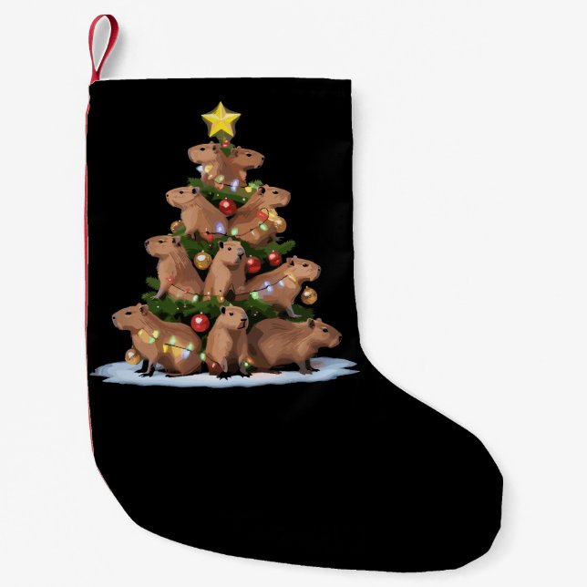 Capybara Weihnachtsbaum Geschenk Funny Xmas Capy Kleiner Weihnachtsstrumpf (Vorderseite)