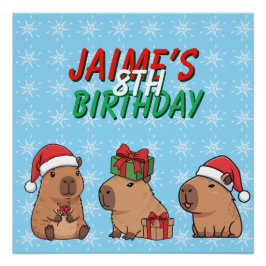 Capybara Weihnachtsfeier Geburtstag Poster