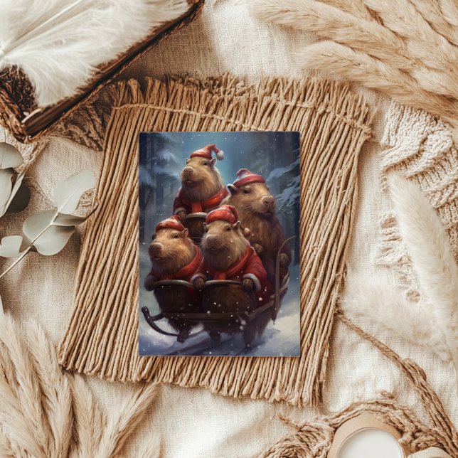 Capybara Weihnachtsfeiertag Capy Karte (Von Creator hochgeladen)