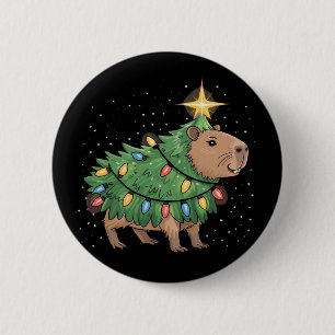 Capybara-Weihnachtsgeschenke Capy Lustiger Weihnac Button
