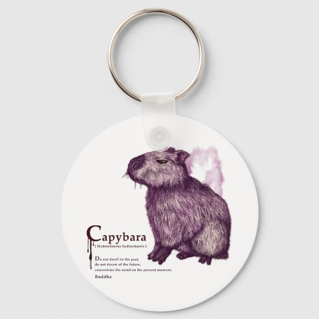 Capybara - Wein Schlüsselanhänger (Vorderseite)