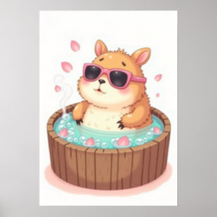 Capybara Whirlpool-Relaxation Aufkleber Capybara V Poster
